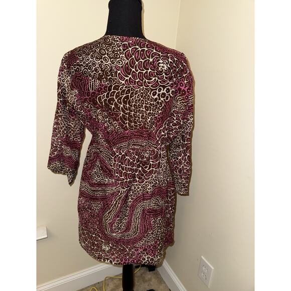 Trina Turk Women’s Silk Blend Floral Beach Summer Swim Cover-Up Tunic LG - Picture 4 of 5